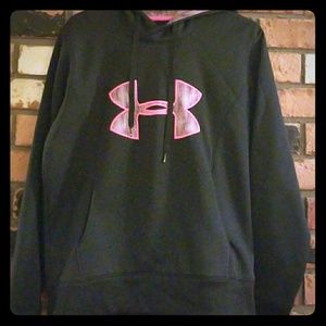 Under Armour black and pink hoodie